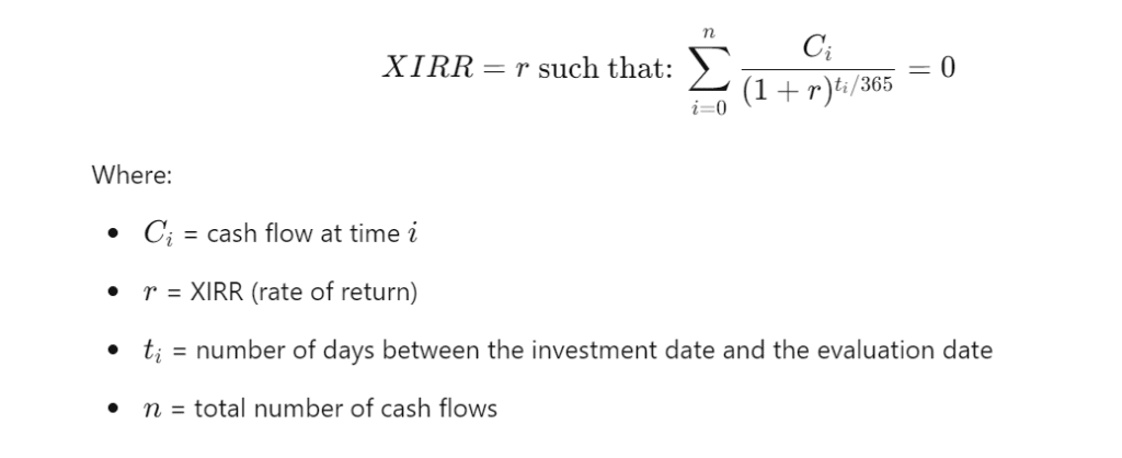 XIRR Formula equityindi